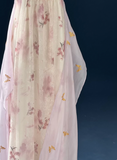 Charming Imperial Prom Dress Crew Neck Pleated Print Gala Gown Evening Dress Party Outfits HZ0319