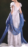 Beauty Imperial Prom Dress Square Neck Pleated Print Gala Gown Evening Dress Party Outfits HZ0319