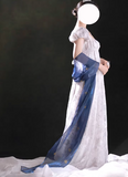Beauty Imperial Prom Dress Square Neck Pleated Print Gala Gown Evening Dress Party Outfits HZ0319