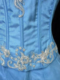 Beauty A Line Prom Dress Light Blue Spaghetti Straps Ruffle Formal Gown Evening Dress 18th Outfits HZ0319