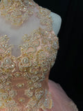 Elegant Ball Gown Crew Neck Tulle Applique Quinceanera Dress Evening Dress 18th Birthday Prom Gown HZ0319