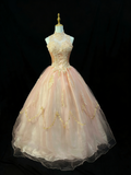 Elegant Ball Gown Crew Neck Tulle Applique Quinceanera Dress Evening Dress 18th Birthday Prom Gown HZ0319