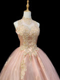Elegant Ball Gown Crew Neck Tulle Applique Quinceanera Dress Evening Dress 18th Birthday Prom Gown HZ0319