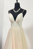 Stunning Prom Dress Spaghetti Straps Pleated Tulle Formal Gown Evening Dress Gala Dress HZ0319