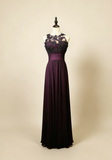 Elegant Prom Dress Crew Neck Pleated Backless Formal Gown Evening Dress Gala Dress HZ0319