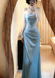 Chic Prom Dress Strapless Sheath Formal Gala Gown Evening Dress Birthday Party Dress HZ0319