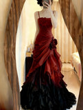 Charming Prom Dress Ombre Spaghetti Straps Pleated Formal Gala Gown Evening Dress Birthday Party Dress HZ0319