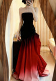 Stunning Prom Dress Ombre Strapless Mermaid Formal Gala Gown Evening Dress Birthday Party Dress HZ0319