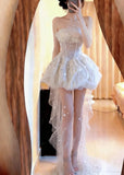 New Arrival Prom Dress Strapless Tulle Gala Gown Evening Dress 18th Birthday Party Outfits HZ0319