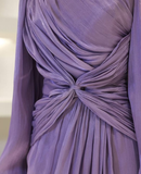 Modest Burgundy Long Sleeves Sheath Chiffon Long Party Dress Evening Dress, HZ0319