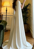 Elegant Prom Dress White Square Neck Mermaid Formal Gala Gown Evening Dress Graduation Outfits HZ0319