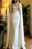 Elegant Prom Dress White Square Neck Mermaid Formal Gala Gown Evening Dress Graduation Outfits HZ0319