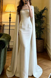 Elegant Prom Dress White Square Neck Mermaid Formal Gala Gown Evening Dress Graduation Outfits HZ0319