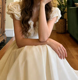 Pretty Prom Dress White A Line V-neck Pleated Gala Gown Formal Evening Dress Graduation Outfits HZ0319