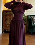 Elegant Prom Dress Purple A Line Crew Neck Pleated Gala Gown Formal Evening Dress Graduation Outfits HZ0319