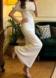 Gorgeous Prom Dress White Crew Neck Gala Gown Formal Evening Dress Graduation Outfits HZ0319
