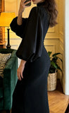 Elegant Prom Dress Black High Collar Sheath Gala Gown Evening Dress Formal Outfits HZ0319