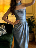 Elegant Prom Dress Strapless Beading Pleated Gala Gown Evening Dress Formal Outfits HZ0319