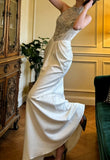 Gorgeous Prom Dress Crew Neck Beading Pleated Birthday Party Outfits Gala Gown Evening Dress HZ0319