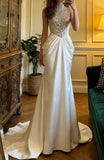 Gorgeous Prom Dress Crew Neck Beading Pleated Birthday Party Outfits Gala Gown Evening Dress HZ0319