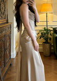 Shiny Prom Dress Strapless Pleated Formal Gala Gown Evening Dress Party Outfits HZ0319
