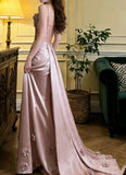 Stunning Prom Dress Spaghetti Straps Pleated Formal Gala Gown Evening Dress Party Outfits HZ0319