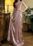 Stunning Prom Dress Spaghetti Straps Pleated Formal Gala Gown Evening Dress Party Outfits HZ0319