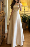 Elegant Prom Dress A Line Square Neck Beading Formal Outfits Gala Gown Evening Dress HZ0319
