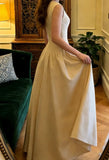 Chic Prom Dress A Line Crew Neck Pleated Gala Gown Formal Outfits Evening Dress Graduation Dress HZ0319