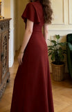 Pretty Prom Dress A Line Wine Red Slit Gala Gown Formal Outfits Evening Dress Graduation Dress HZ0319