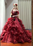 Gorgeous Ball Gown Off Shoulder Ruffle Quinceanera Dress Evening Dress 18th Birthday Prom Gown HZ0319