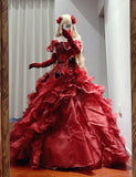 Gorgeous Ball Gown Off Shoulder Ruffle Quinceanera Dress Evening Dress 18th Birthday Prom Gown HZ0319
