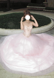 Sparkling Ball Gown Light Pink Sweetheart Tulle Evening Dress Quinceanera Dress 18th Birthday Prom Gown HZ0319
