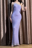 Shiny Prom Dress Light Purple One Shoulder Gala Gown Evening Dress Birthday Party Outfits HZ0319