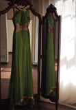 Elegant Prom Dress Crew Neck Pleated Formal Gala Gown Evening Dress Birthday Party Outfits HZ0319
