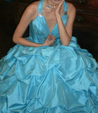 Pretty Prom Dress A Line V-neck Pleated Gala Gown Evening Dress Birthday Party Outfits HZ0319