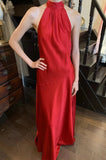 Beauty Prom Dress Satin Halter Gala Gown Evening Dress Graduation Dress HZ0319