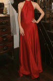Beauty Prom Dress Satin Halter Gala Gown Evening Dress Graduation Dress HZ0319