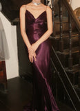 Beauty Prom Dress Satin Spaghetti Straps Gala Gown Fomal Evening Dress Graduation Dress HZ0319