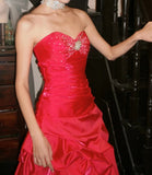 Stunning Prom Dress Red Sweetheart Pleated Gala Gown Fomal Evening Dress Graduation Dress HZ0319