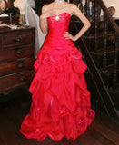 Stunning Prom Dress Red Sweetheart Pleated Gala Gown Fomal Evening Dress Graduation Dress HZ0319