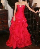 Stunning Prom Dress Red Sweetheart Pleated Gala Gown Fomal Evening Dress Graduation Dress HZ0319