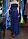 Fashion Prom Dress Strapless Print Gala Gown Fomal Evening Dress Graduation Dress HZ0319
