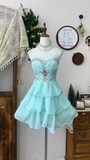 Vintage Sweetheart Beaded Design A-line Elegant Chiffon Strapless Homecoming Dress Party Dress HZ0319