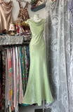 Gorgeous Light Green Cowl Neck Elegant Mermaid Long Evening Dress Prom Dresses HZ0319