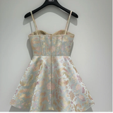 Cute Floral Sweetheart Spaghetti Strap Design Satin Party Dress Homecoming Dress HZ0319