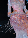 Fashion Sparkling Beaded Sequin Mermaid Elegant Chiffon Evening Dress Prom Dresses HZ0319