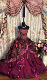 Formal Strapless A-Line Sequins Birthday Ball Gowns Formal Evening Gowns, HZ0319