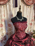 Formal Strapless A-Line Sequins Birthday Ball Gowns Formal Evening Gowns, HZ0319