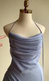 Lilac Halter Sheath Chiffon Short Party Dresses Homecoming Dresses, HZ0319